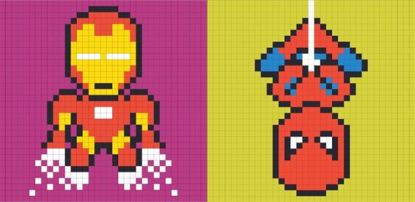 Рисование по клеточкам Супергерои