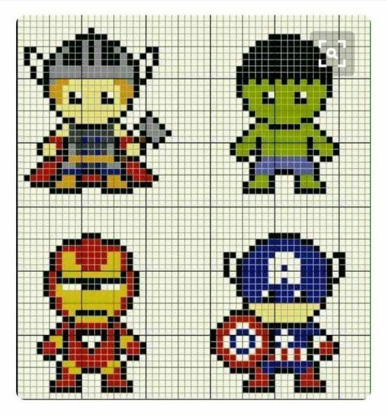 Схемы для термомозаики Марвел