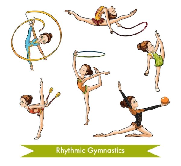 Гимнастка с лентой рисунок