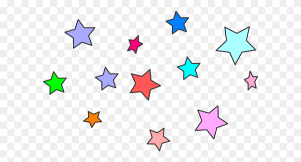 Цветные звезды на прозрачном фоне