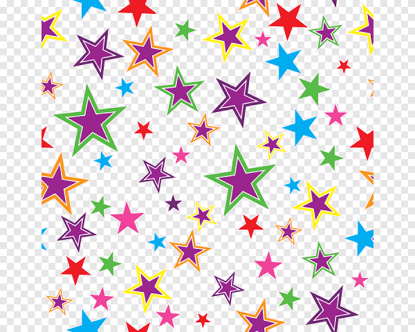 Цветные звездочки на прозрачном фоне