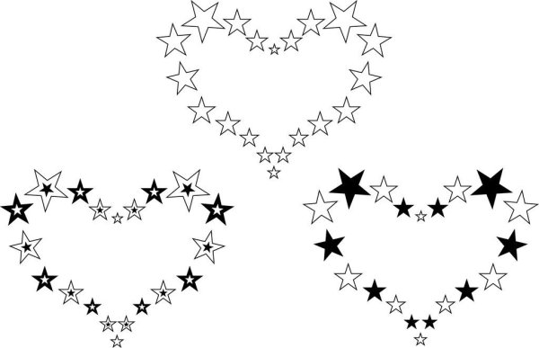 Сердечки звездочки