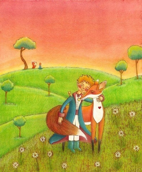 Маленький принц и Лис набросок