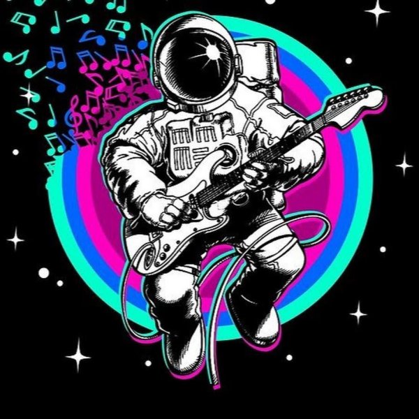 Космонавт с гитарой арт