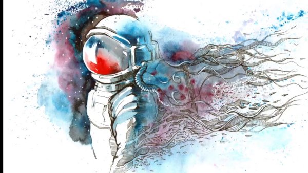 Космонавт на скейтборде