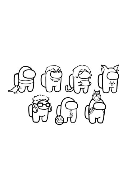 Раскраска маленькие амонгасы