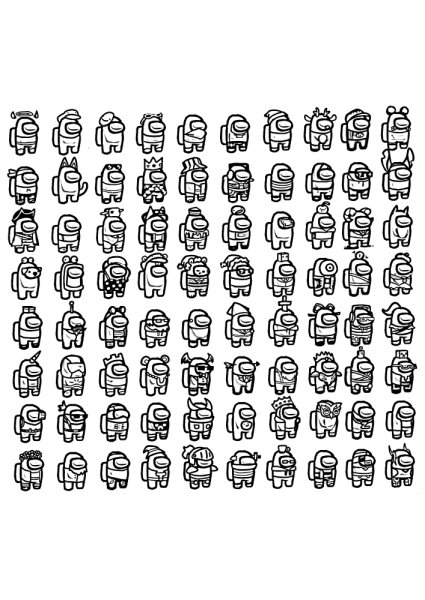 Раскраска амонг АС много