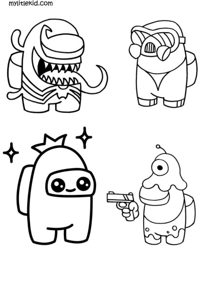 Раскраска амонг АС раскраска