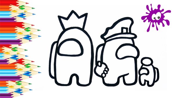 Раскраска Стикеры амонг АС