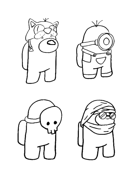 Раскраска амонг АС космонавты