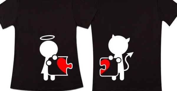 Рисунки на футболках для двоих