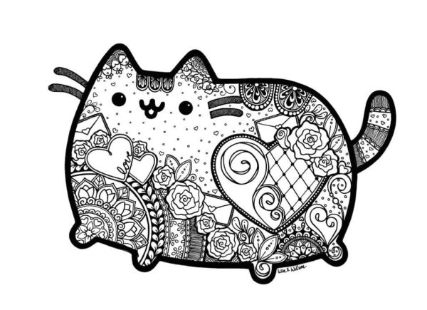 Раскраска антистресс котики