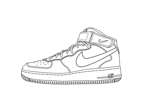 Кроссовки найк для срисовки