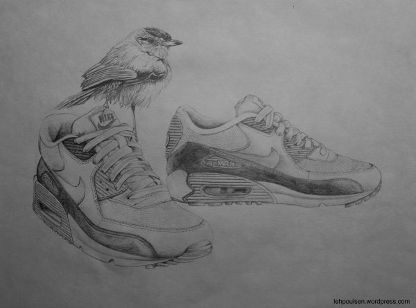 Кроссовки набросок карандашом
