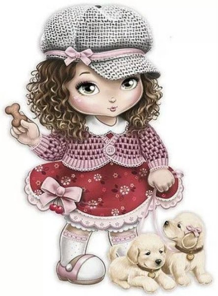 Рыжая девушка с собачкой