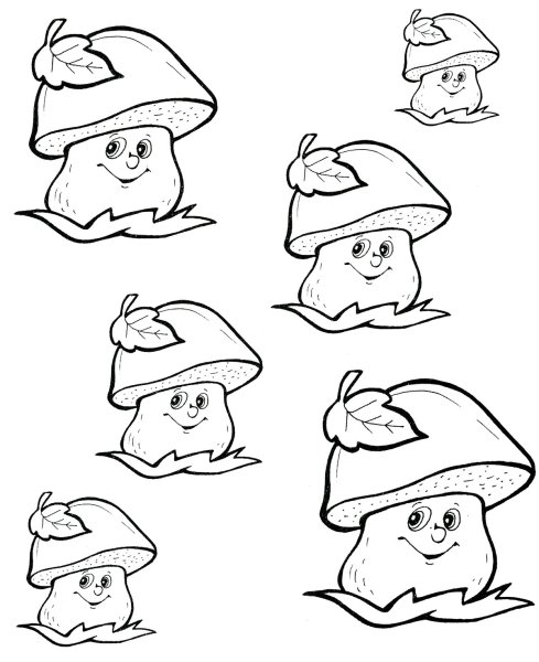 Грибочки раскраска для детей