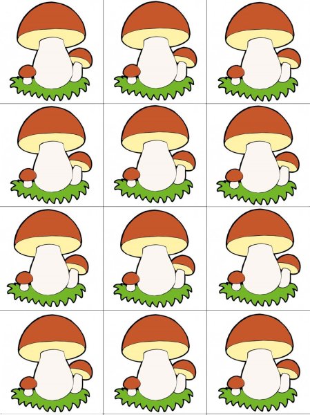 Гриб раскраска для малышей