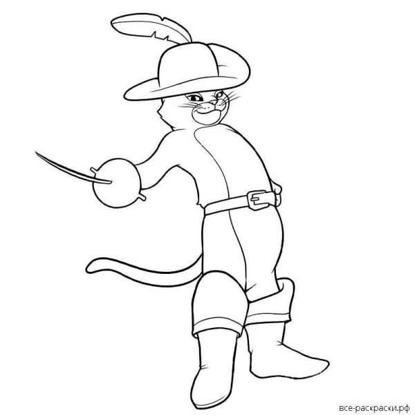 Кот в сапогах Шарль Перро нарисовать