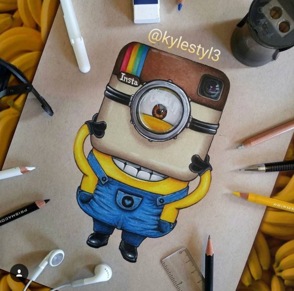 Рисунки миньонов маркерами