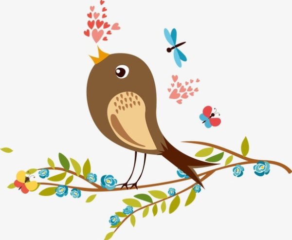 Птица поет мультяшная