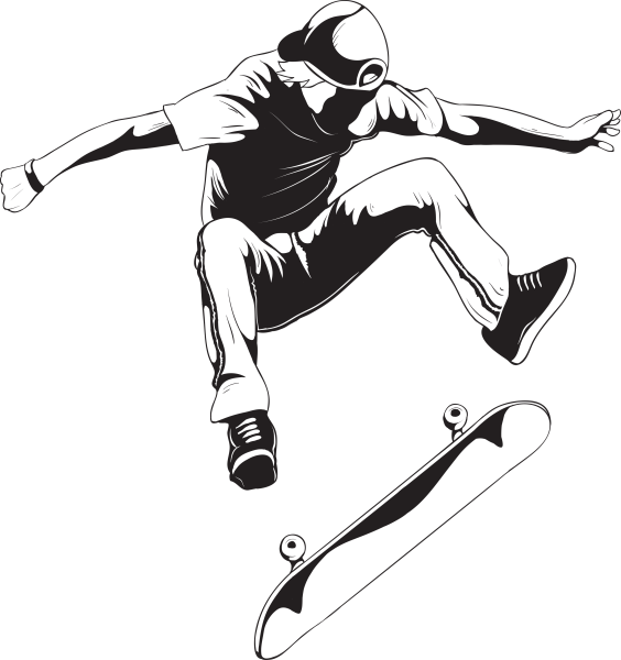 Скейтбордист векторный