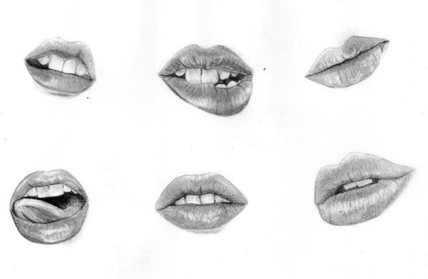 Прорисовка губ карандашом