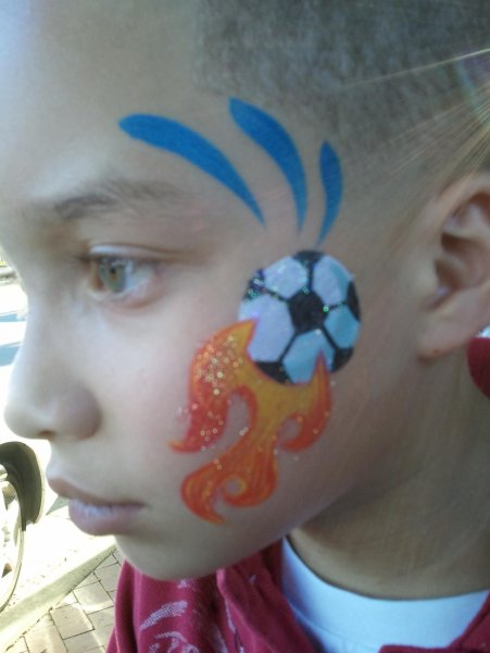 Аквагрим для мальчиков на щеке