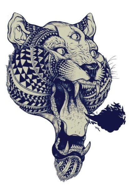 Графический тигр тату