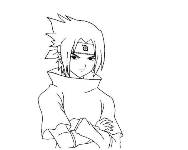 Раскраски аниме Наруто Саске в полный рост