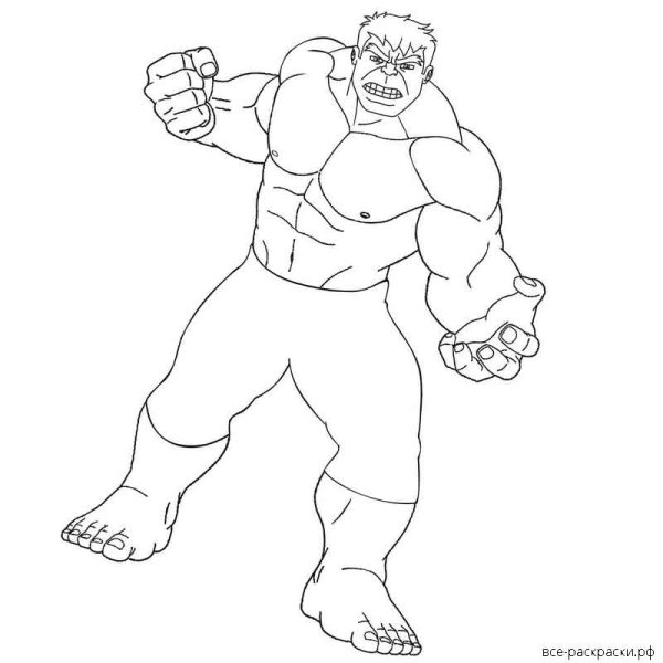 Халк раскраска