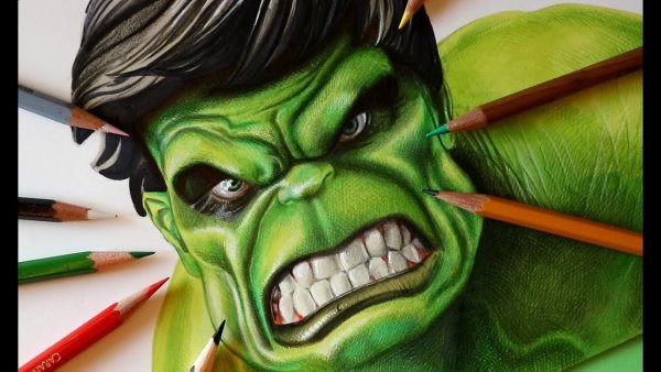 Халк рисунок маркерами