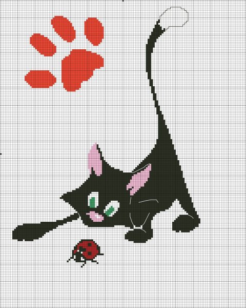 Контурная вышивка крестом маленькие схемы