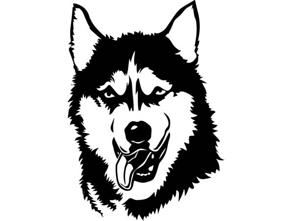 Хаски трафарет