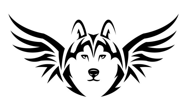 Тату хаски эскиз