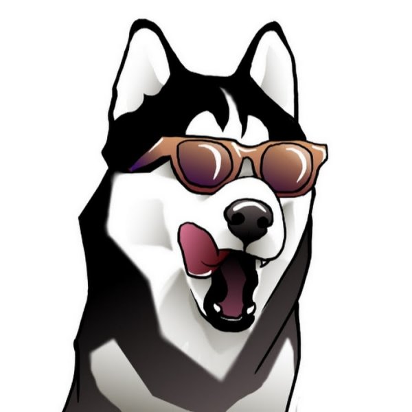 Крутая собака в очках мультяшная