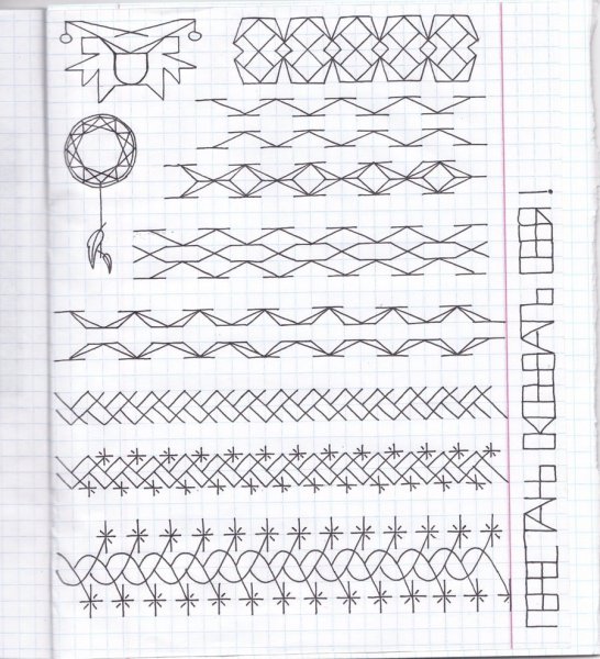 Наброски ручкой в тетради