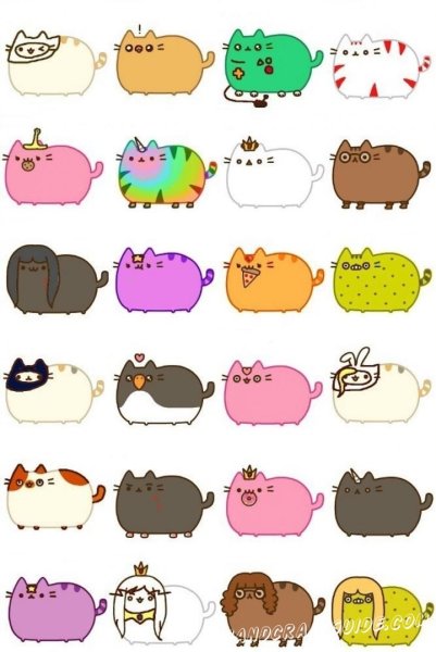 Кавайные наклейки котики