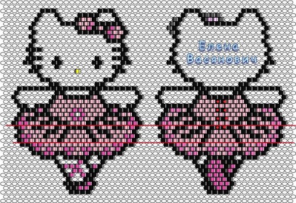 Схемы для плетения бисером Хеллоу Китти