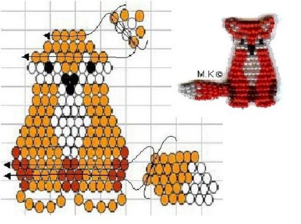 Схемы для бисероплетения плоских фигурок из бисера