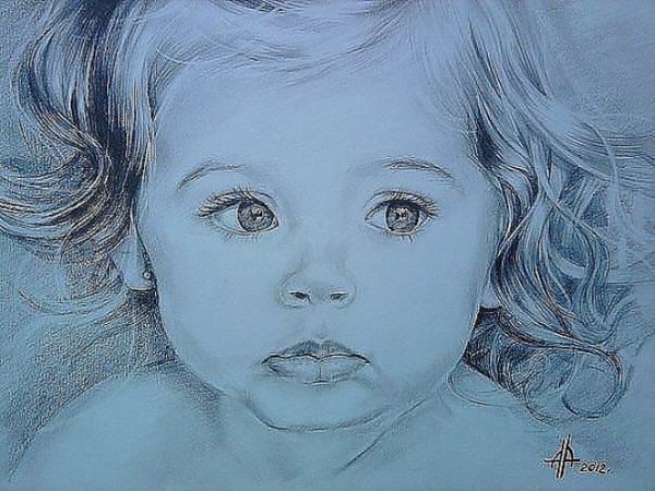 Детские портреты карандашом