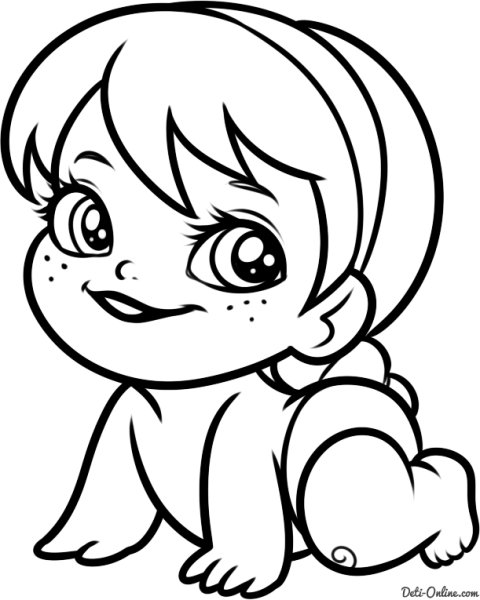 Лицо девушки раскраска для детей профиль