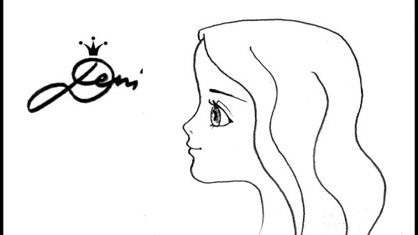 Мультяшная девочка чёрно белая