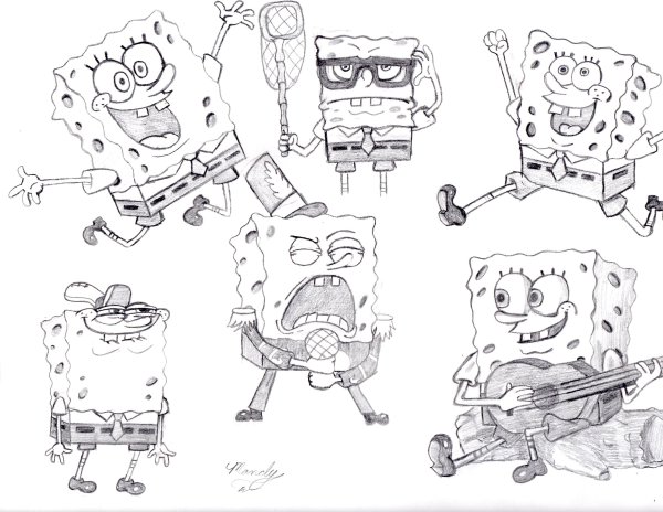 Губка Боб квадратные штаны для срисовки
