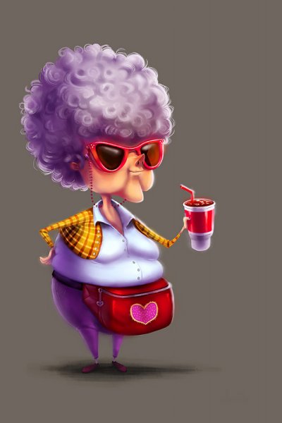 Бабуля мультяшная