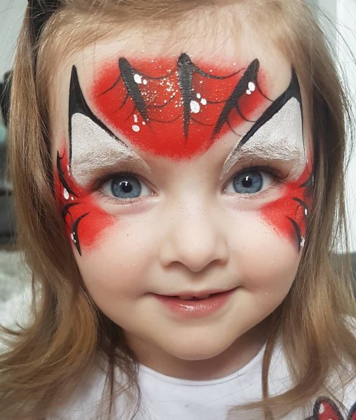 Аквагрим паучок на щеке