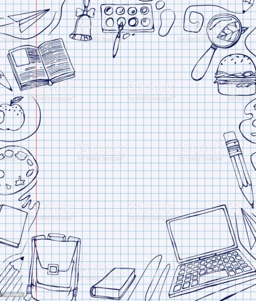 Школьная тетрадь зарисовка