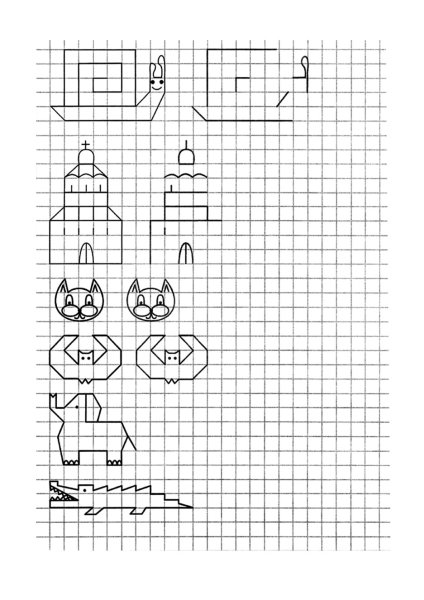 Рисунки в тетрадке в клетку