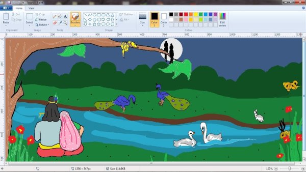 Рисунки на компьютере в Paint легкие