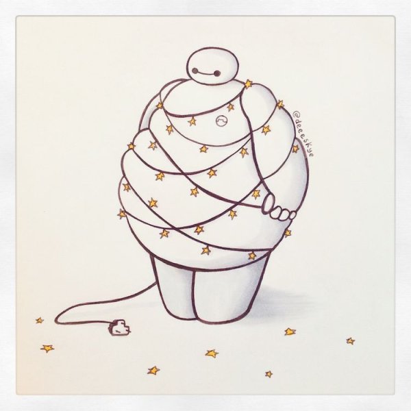 Новогодние рисунки для личного дневника