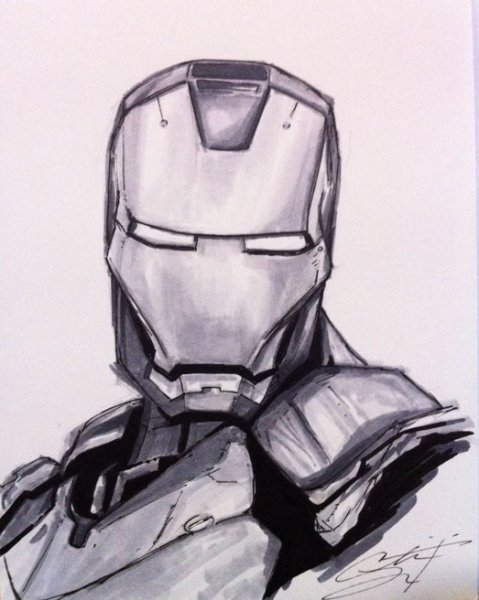 Железный человек для срисовки лицо